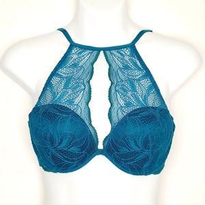 La Senza Teal Lace High Neck Bra